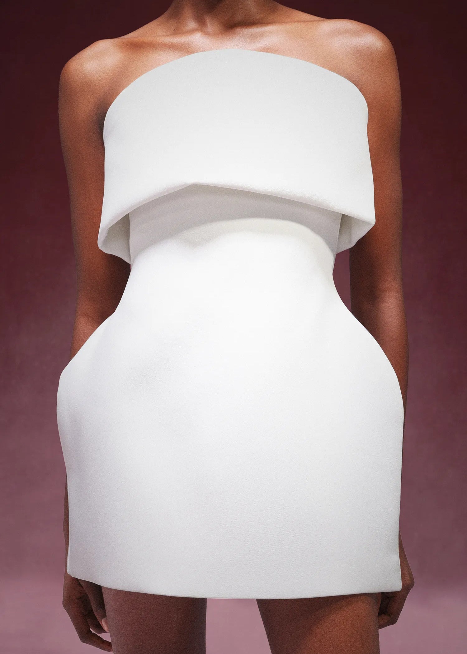 Alexis Dress - White | Strapless Exaggerated Waist Fit Flare Mini Dress White / M Alexis Dress - White | Strapless Exaggerated Waist Fit Flare Mini Dress White / M