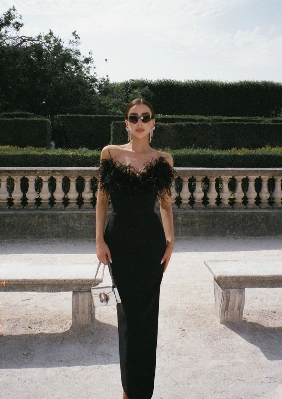 Alessandra Dress - Black | Feather Strapless Maxi Gown Dress Yojani Boutique Alessandra Dress - Black | Feather Strapless Maxi Gown Dress Yojani Boutique
