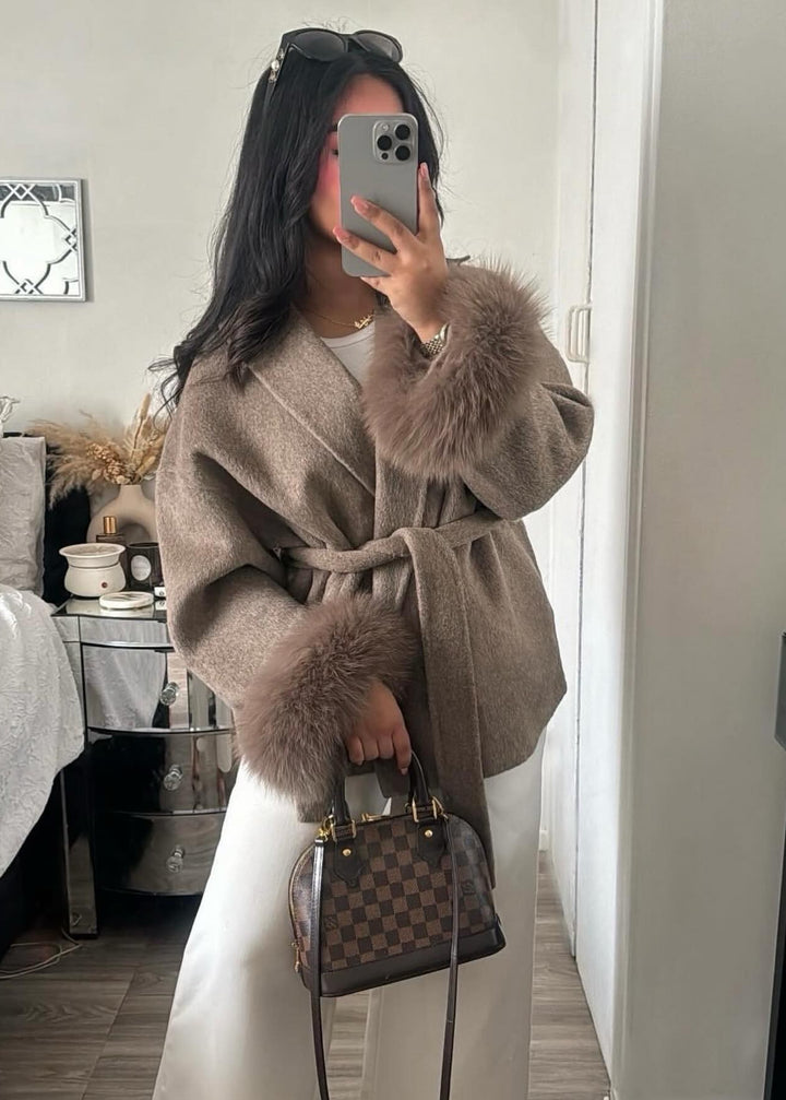 Natasha Wool Coat - Mushroom