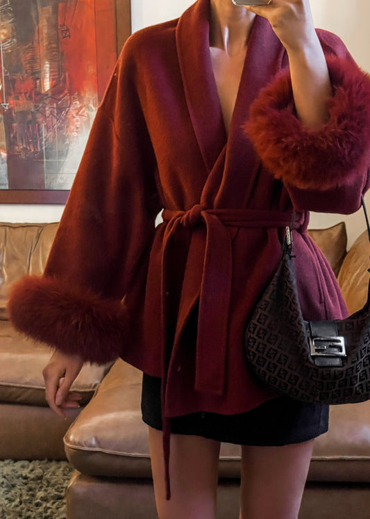 Natasha Wool Coat - Pinot Noir