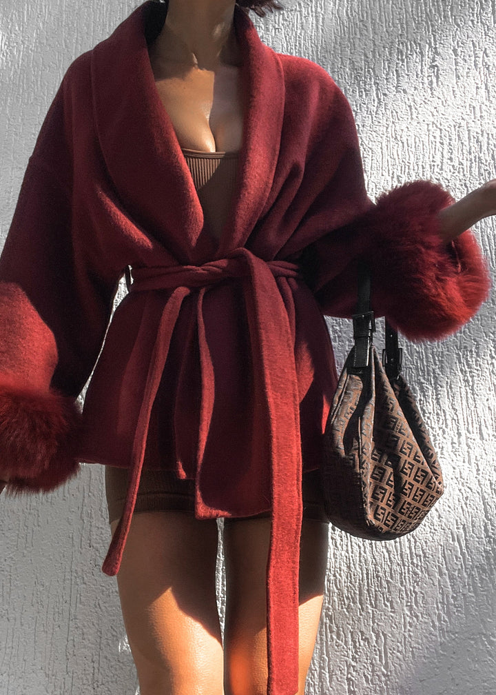 Natasha Wool Coat - Pinot Noir