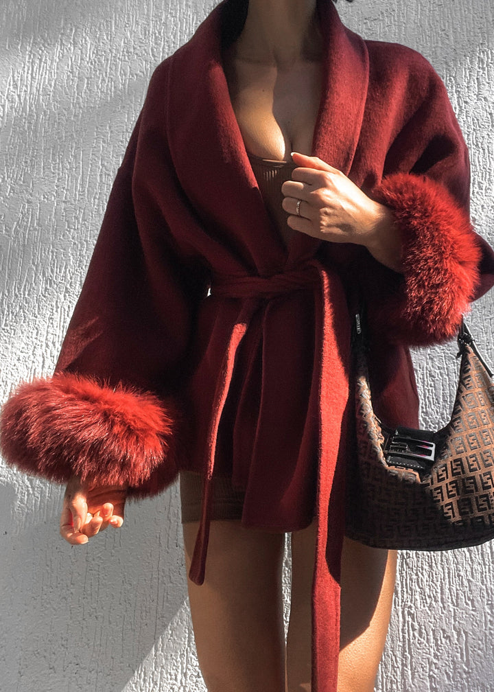 Natasha Wool Coat - Pinot Noir