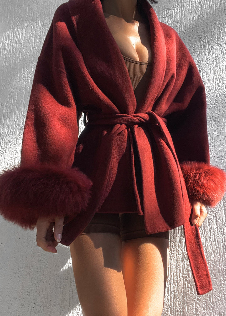 Natasha Wool Coat - Pinot Noir