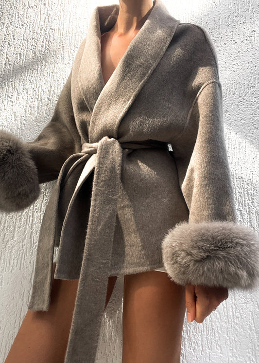 Natasha Wool Coat - Mushroom