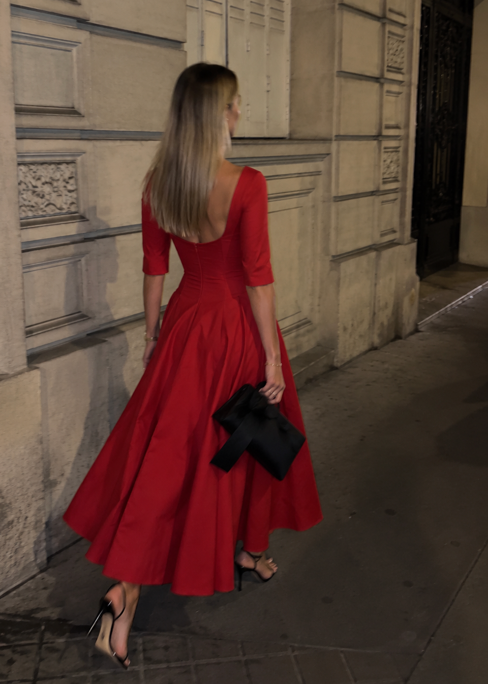 Jacqueline Sleeved Dress Red - PRE ORDER