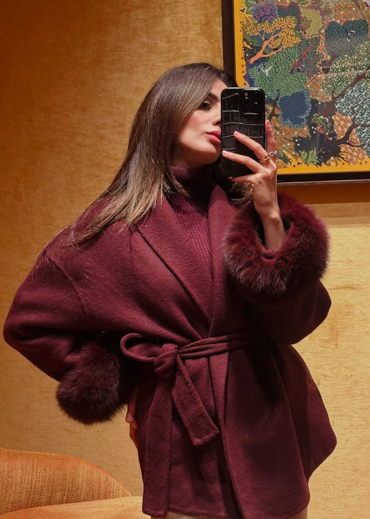 Natasha Wool Coat - Pinot Noir