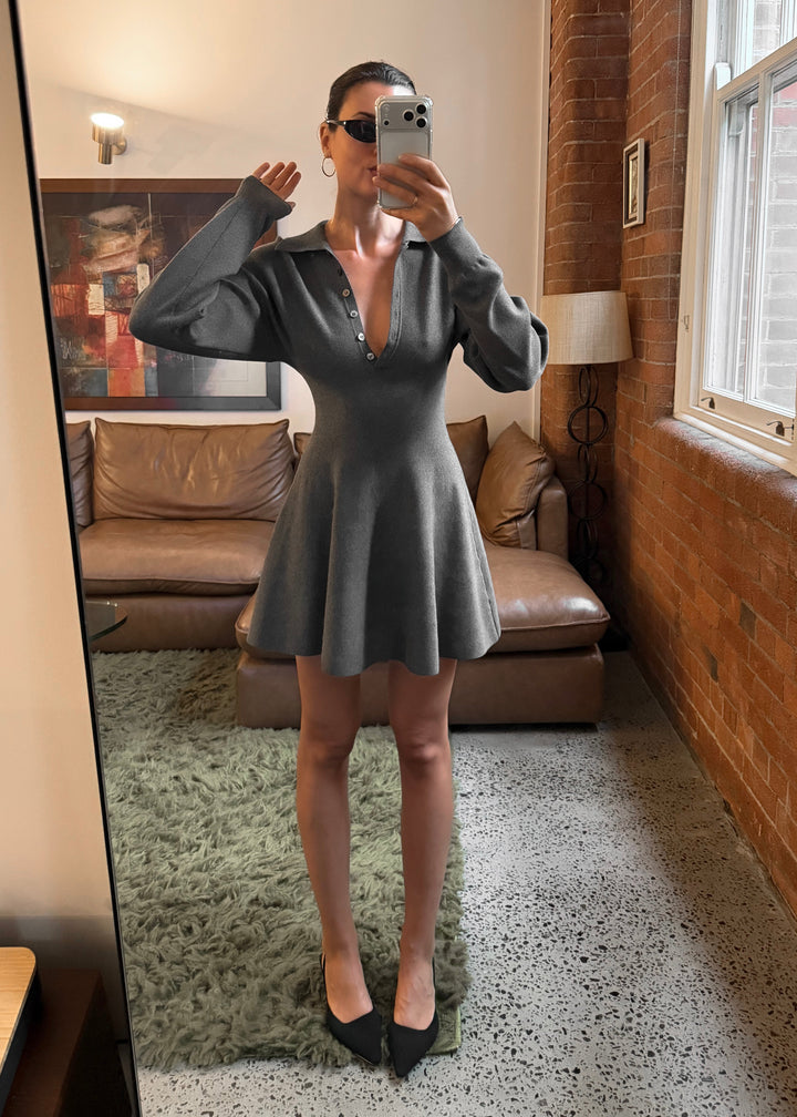 Margaux Knit Dress - Graphite