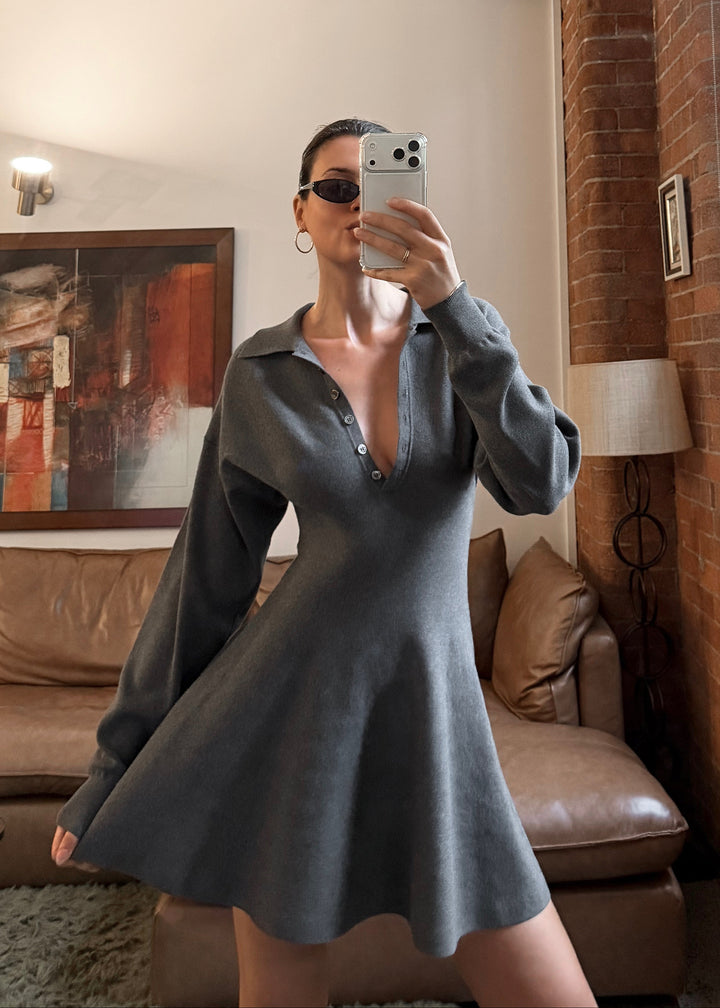 Margaux Knit Dress - Graphite