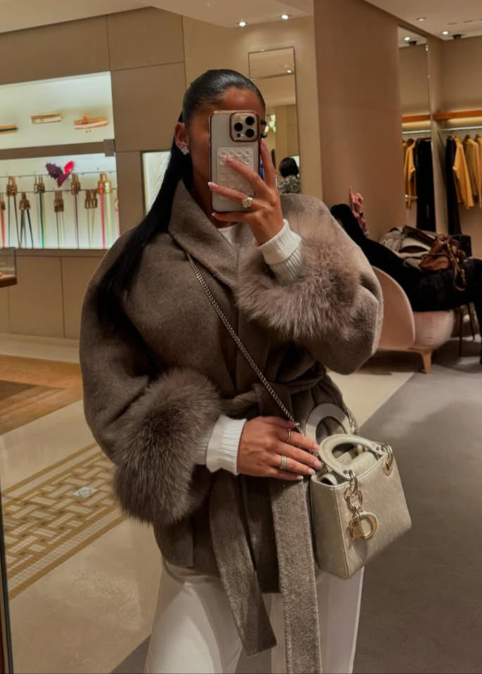 Natasha Wool Coat - Mushroom