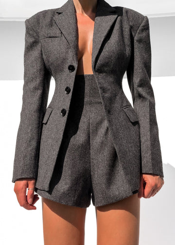 Annalise Blazer - Charcoal