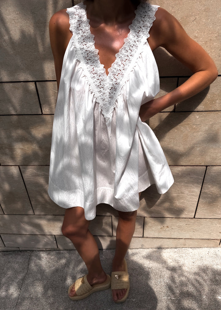 Posie Mini Dress White - PRE ORDER
