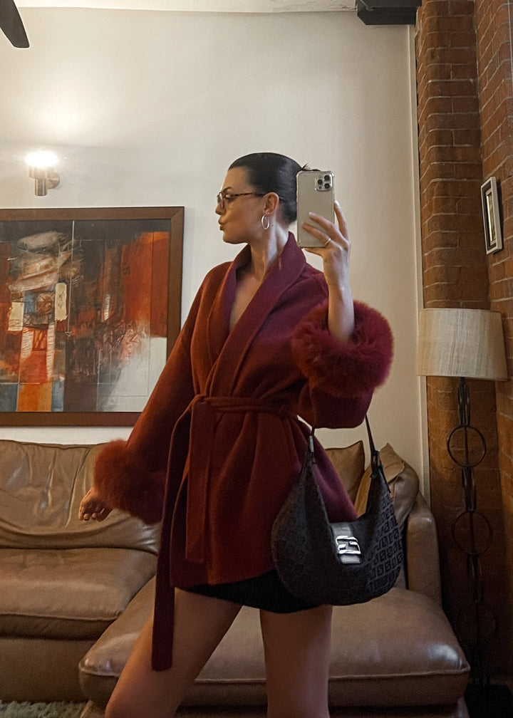 Natasha Wool Coat - Pinot Noir