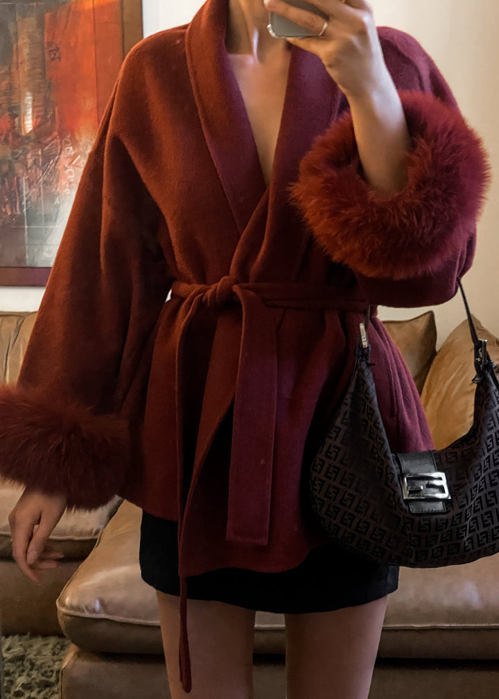 Natasha Wool Coat - Pinot Noir