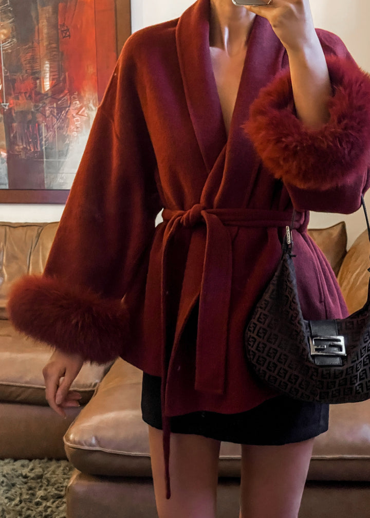 Natasha Wool Coat - Pinot Noir