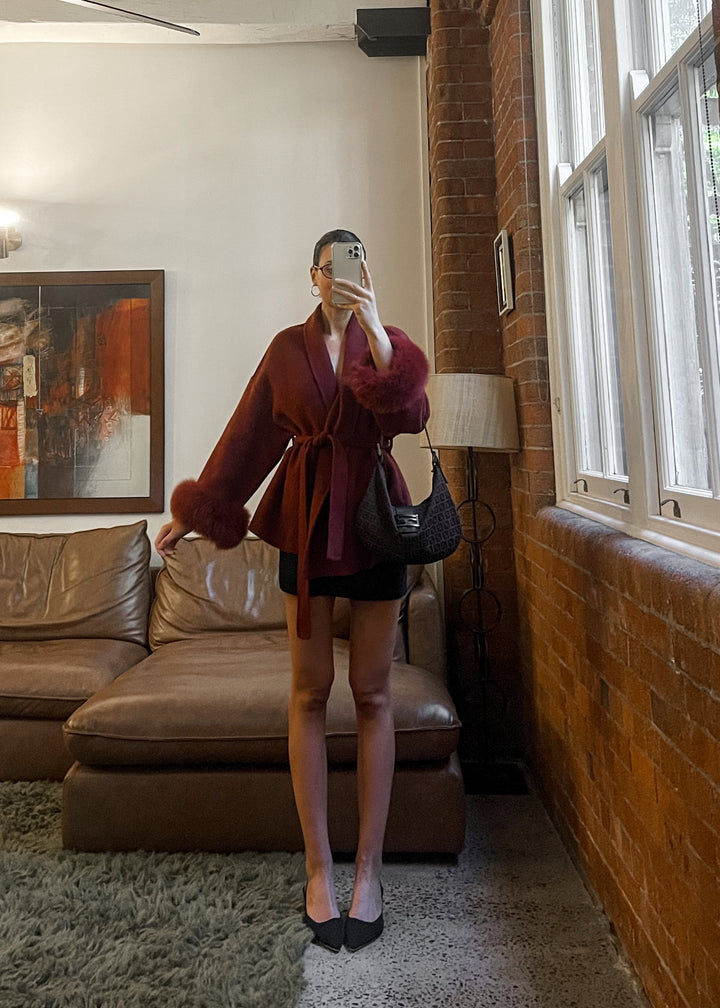 Natasha Wool Coat - Pinot Noir