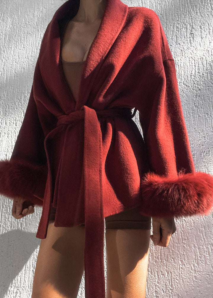 Natasha Wool Coat - Pinot Noir