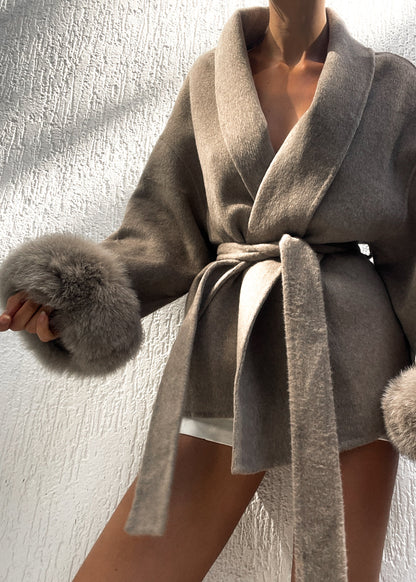 Natasha Wool Coat - Mushroom