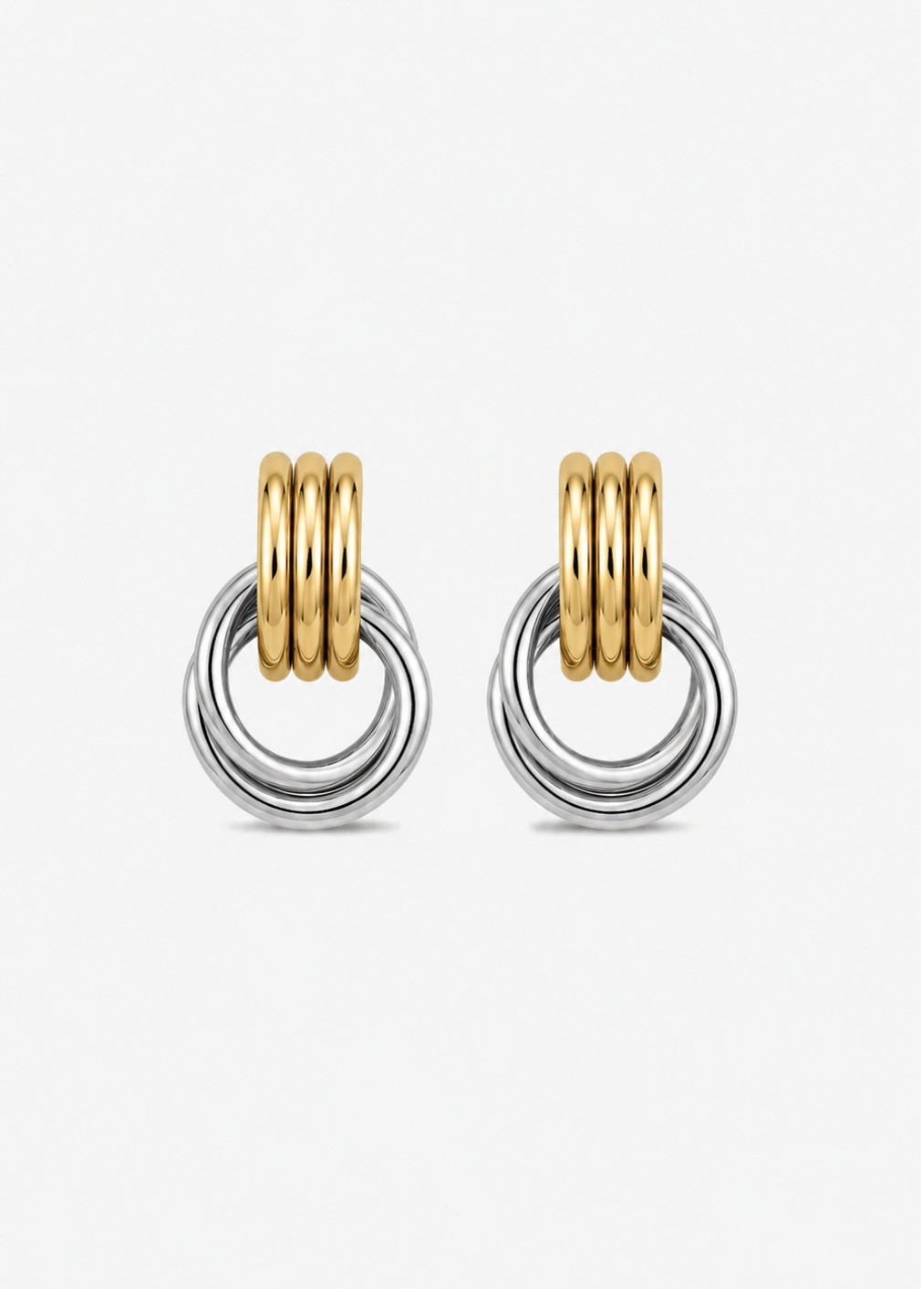 Odette Knot Earrings - Two Toned