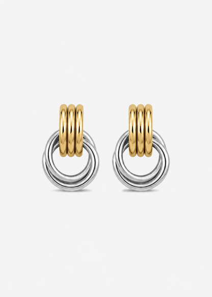 Odette Knot Earrings - Two Toned