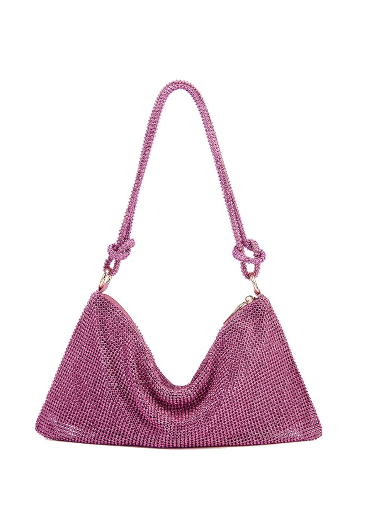 Dion Bag Pink Rhinestone Mesh Handbag Yojani Boutique