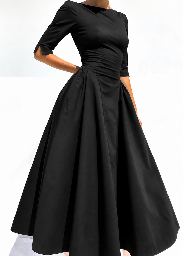 Jacqueline Sleeved Dress - Black