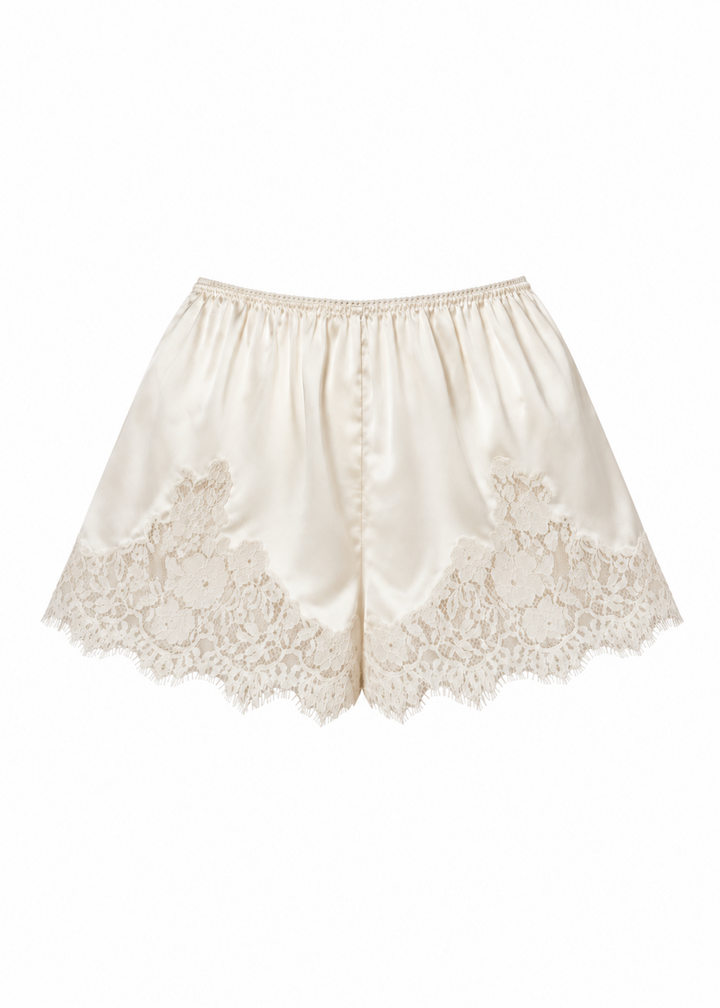 Lydia Lace Silk Short - Shell