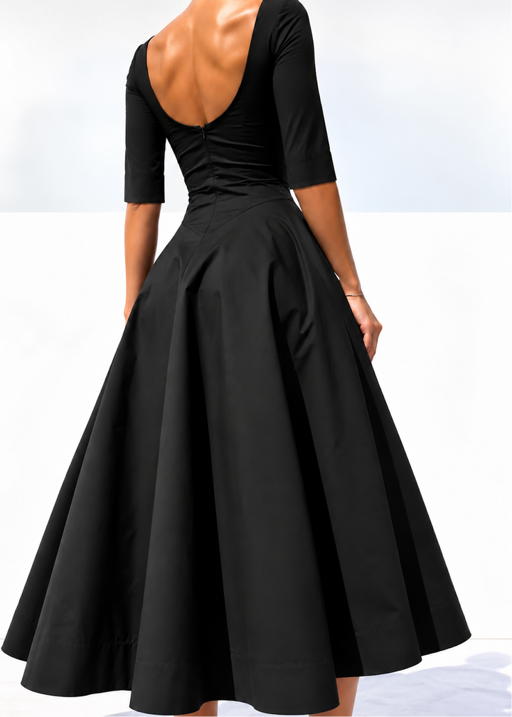Jacqueline Sleeved Dress - Black