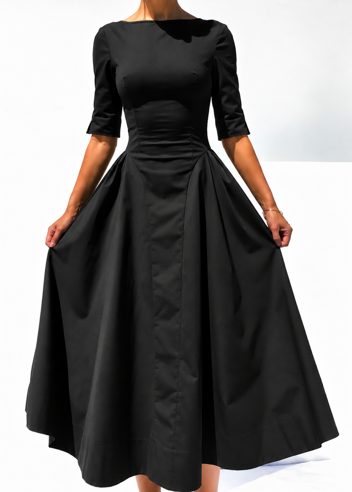 Jacqueline Sleeved Dress - Black