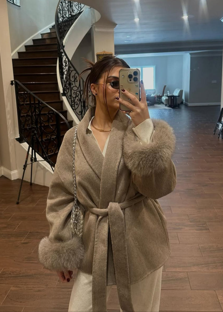 Natasha Wool Coat - Mushroom